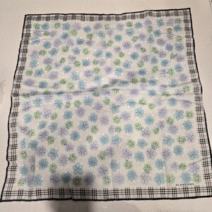 Burberry Blue and Green Floral Scarf